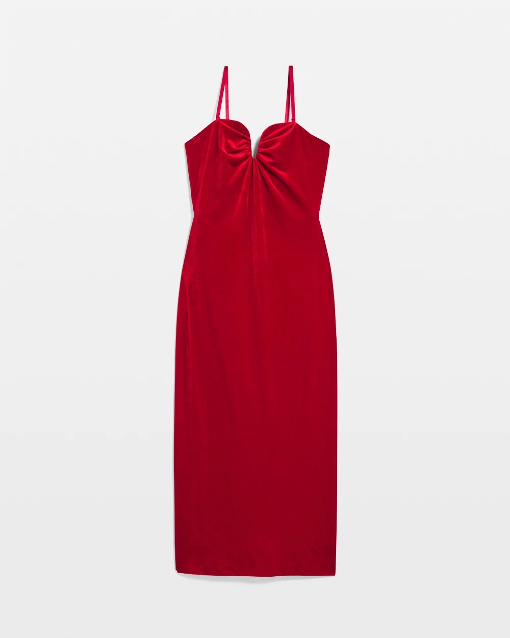 Women s Strapless Velvet Midi Dress in Red Size 10 White House Black Market